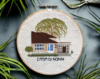 Custom House Cross Stitch | Home Embroidery | Home Warming Gift | Family House Momento