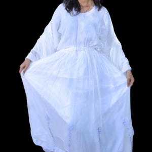 White Habesha Tilet Dress | Ethiopian Eritrean Church Dress | Traditional Habesha Kemis with Netela