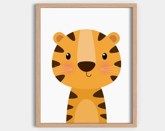 Digital Tiger Safari Jungle Animals Nursery Print, Animals Baby Room Decor, Animal Nursery Print, baby gift, Baby Room Art Animals