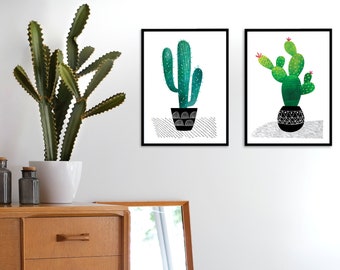 Mix and match cactus wall art, cactus art print, cactus wall decor, cactus prints, plant print, plant wall art, wall decor