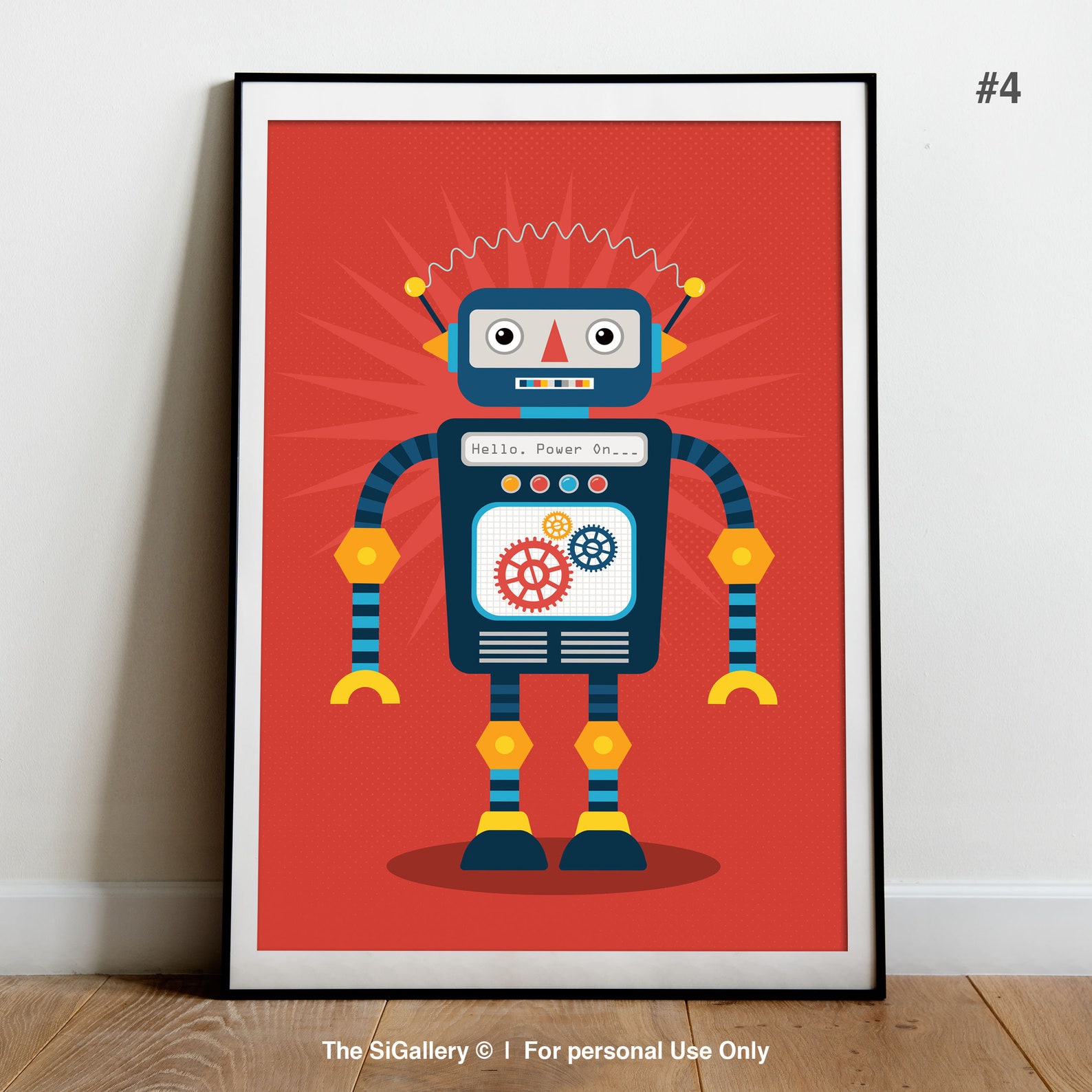 Robot Print, Robot Poster, Robot Art, Robot Artwork for Kids, Robot