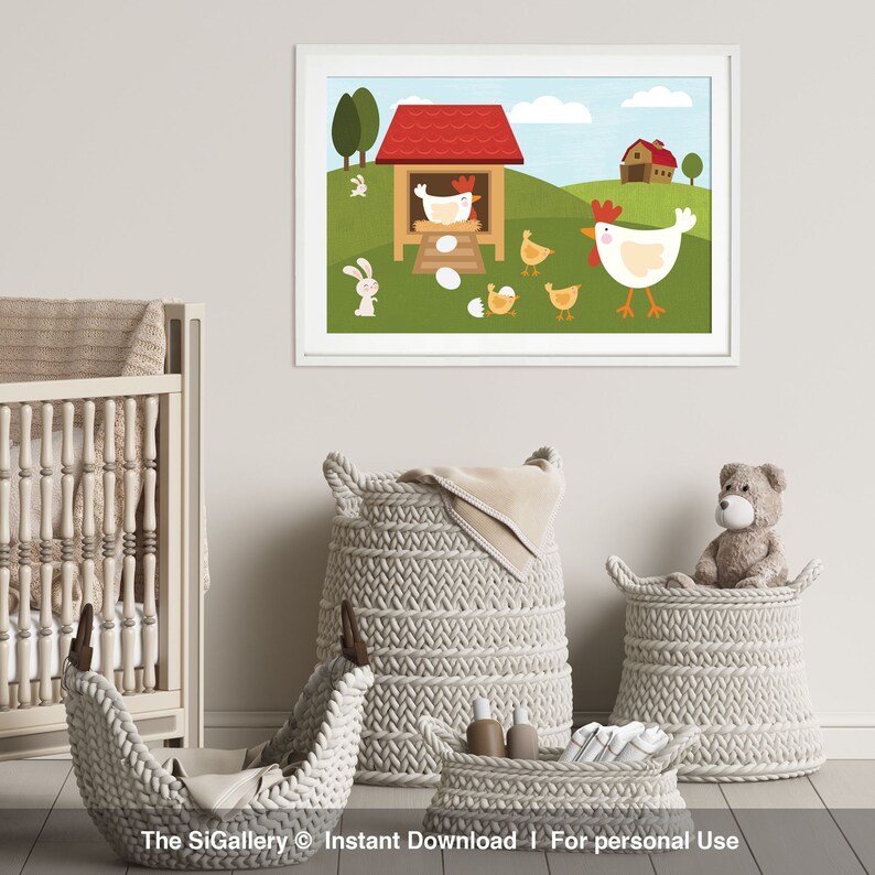 Farm Animals Print, Farm Animals Nursery Wall Art, Farm Animals Wall ...
