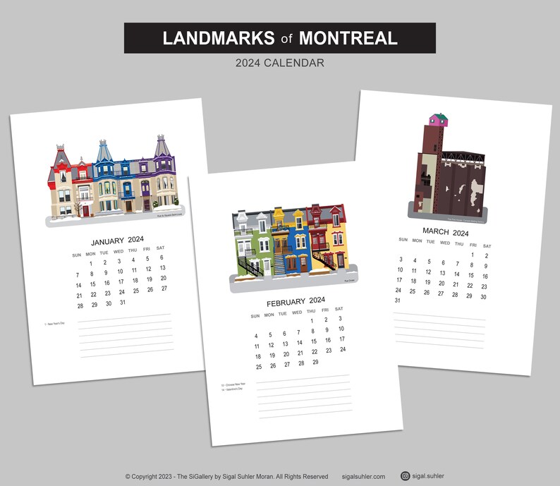 Montreal Calendar 2025, Calendar Montreal 2025, Montreal Landmarks