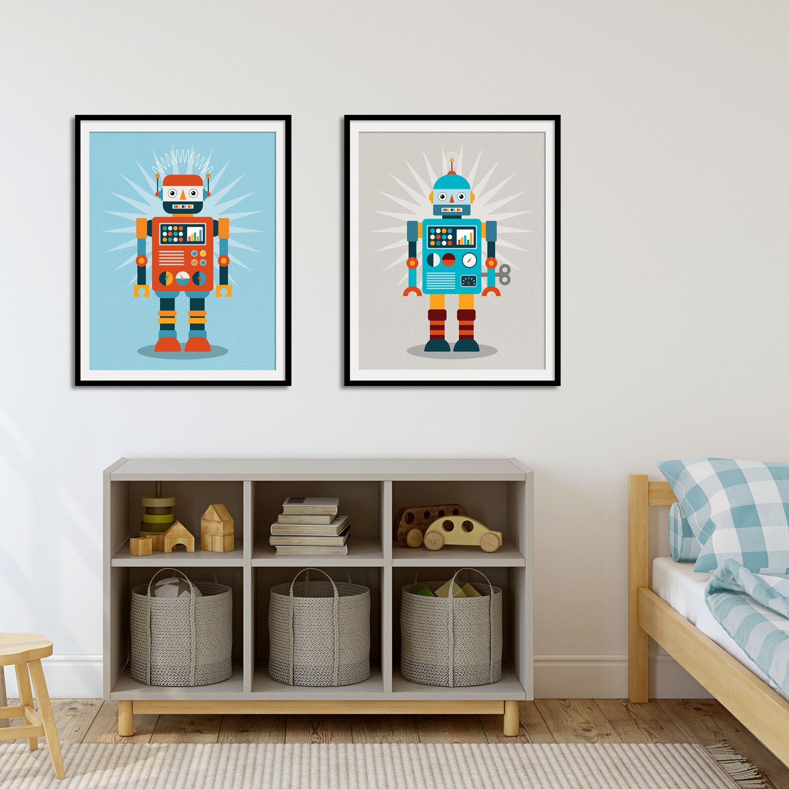 Robot wall art robot print robot artwork robot wall decor Etsy