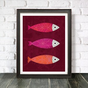 Impressão de peixe, arte de parede de peixe, decoração de parede de peixe, impressão de peixe, download instantâneo de peixe, impressão de peixe estilo boho