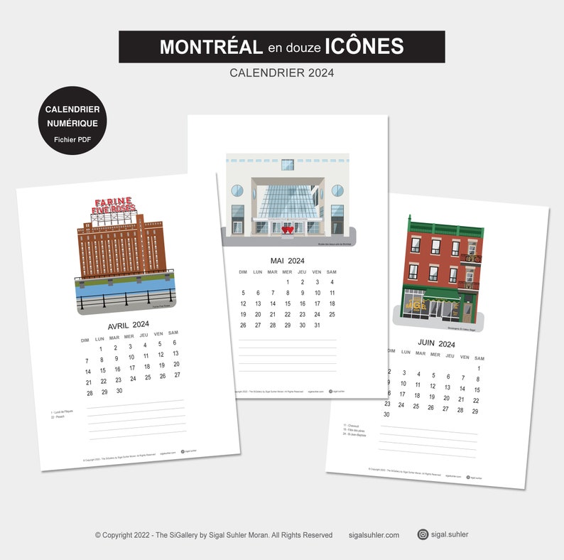 Montreal Calendar, Montréal Calendar 2025 Digital, Calendrier Numérique Montreal 2025, Montreal