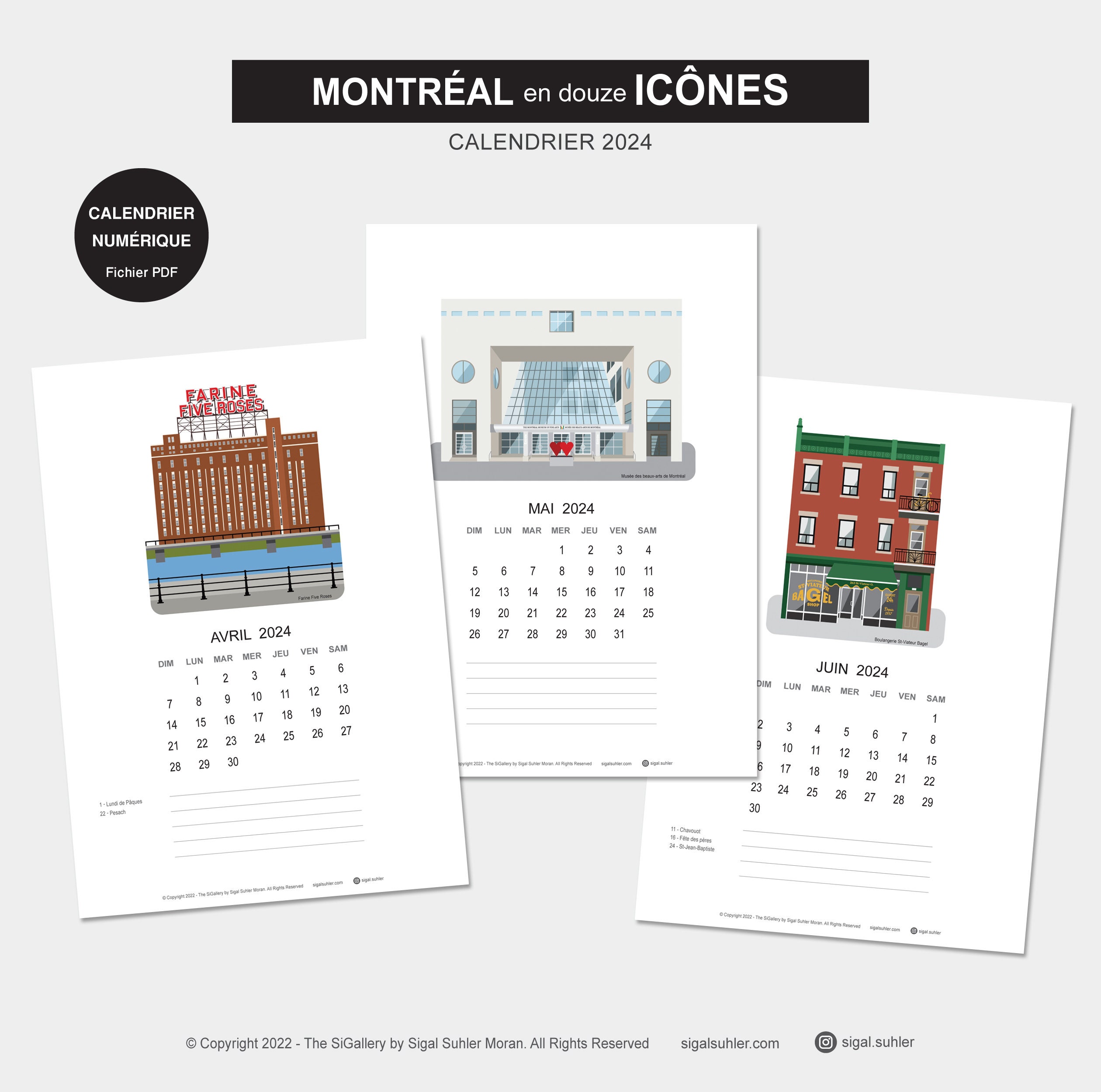 Montreal Calendar, Montréal Calendar 2025 Digital, Calendrier Numérique