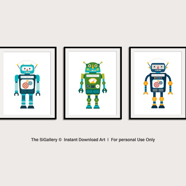 Robot Wall Decor Etsy