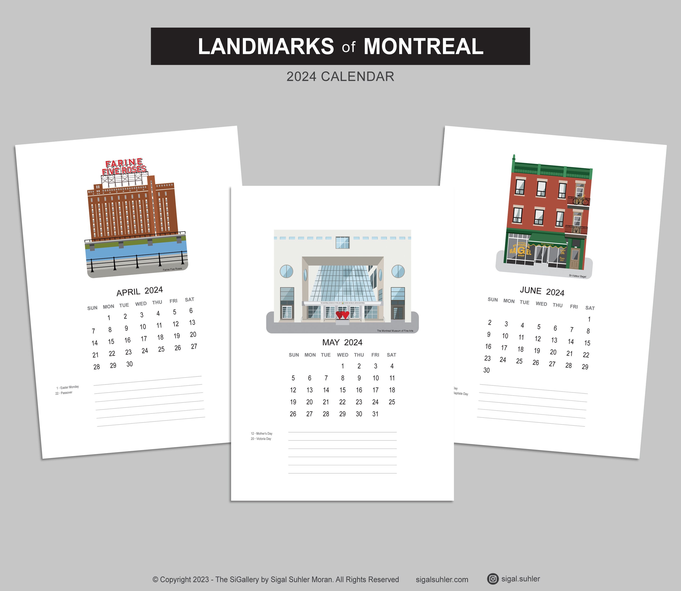 Montreal Calendar 2025, Calendar Montreal 2025, Montreal Landmarks