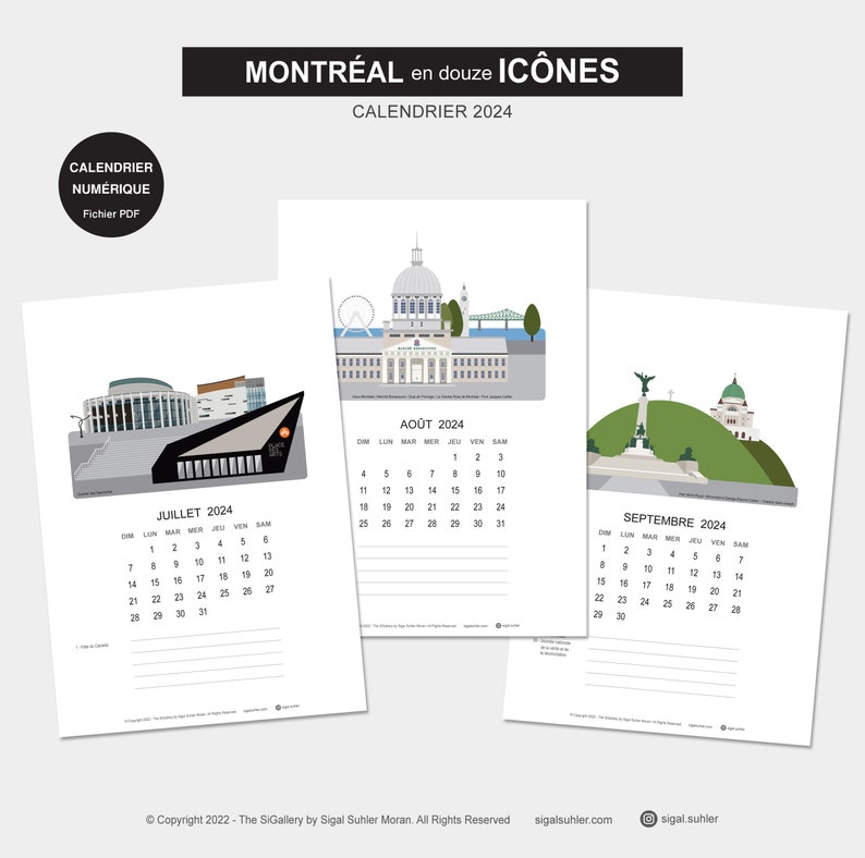 Montreal Calendar, Montréal Calendar 2024 Digital, Calendrier Numérique