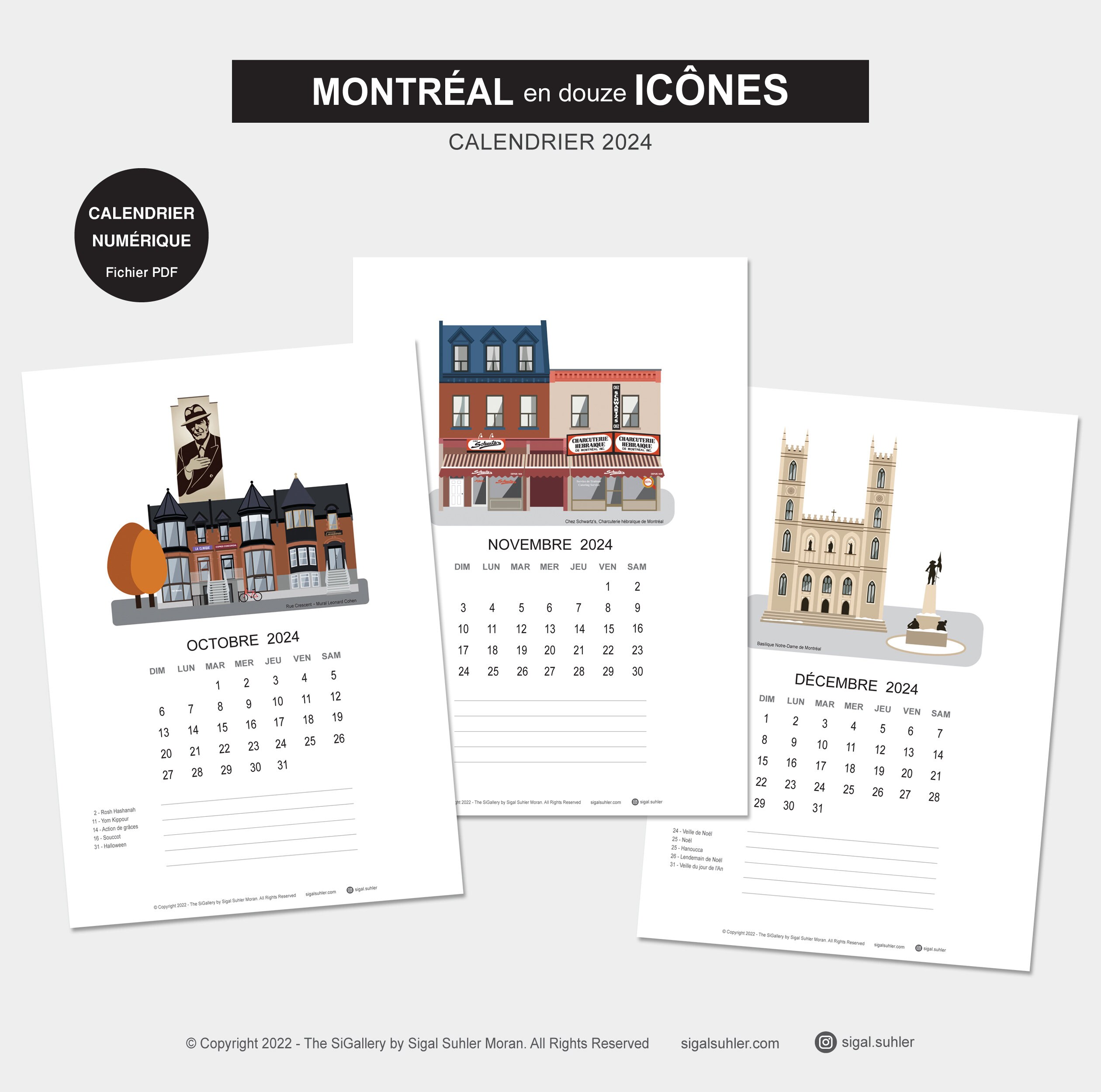 Montreal Calendar, Montréal Calendar 2024 Digital, Calendrier Numérique
