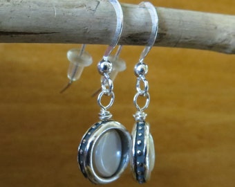 Solid 925 Sterling Silver with an 8mm Freshwater Coin Pearl - Pendant or Earrings - Chain Optional- Made in the USA