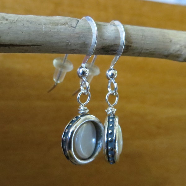 Solid 925 Sterling Silver with an 8mm Freshwater Coin Pearl - Pendant or Earrings - Chain Optional- Made in the USA