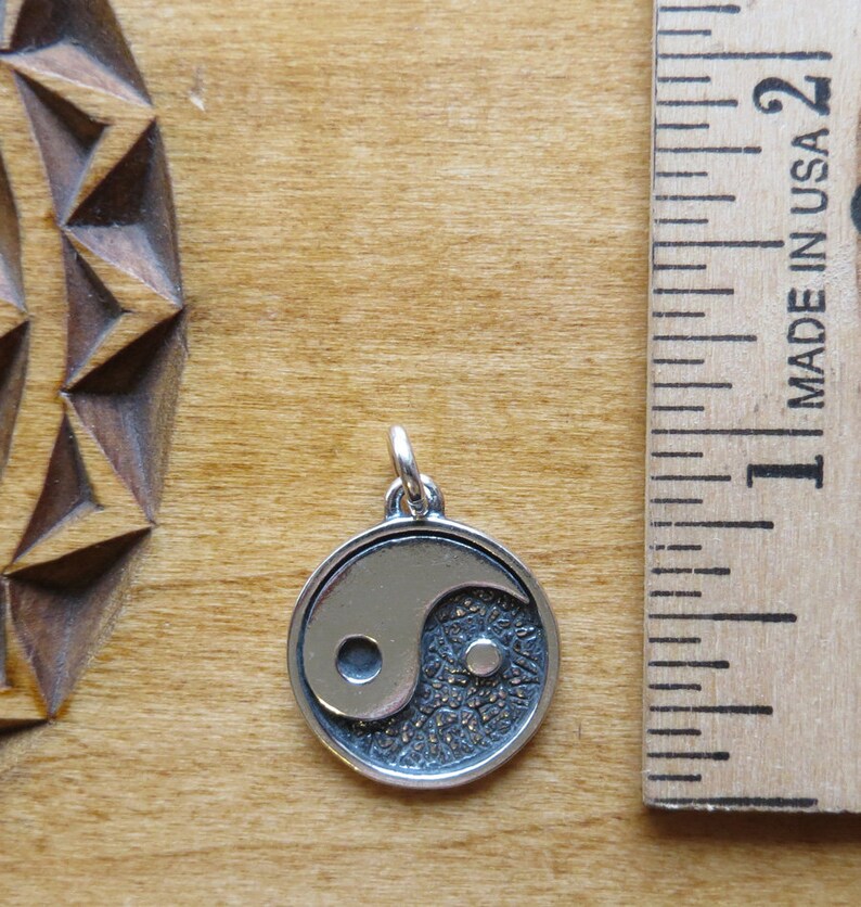 Sterling Silver Yin Yang Pendant Necklace Charm Chain Etsy