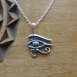 Solid 925 Sterling Silver Eye of Ra  Horus Pendant  Charm Necklace - Handmade here in the USA - Chains are Optional