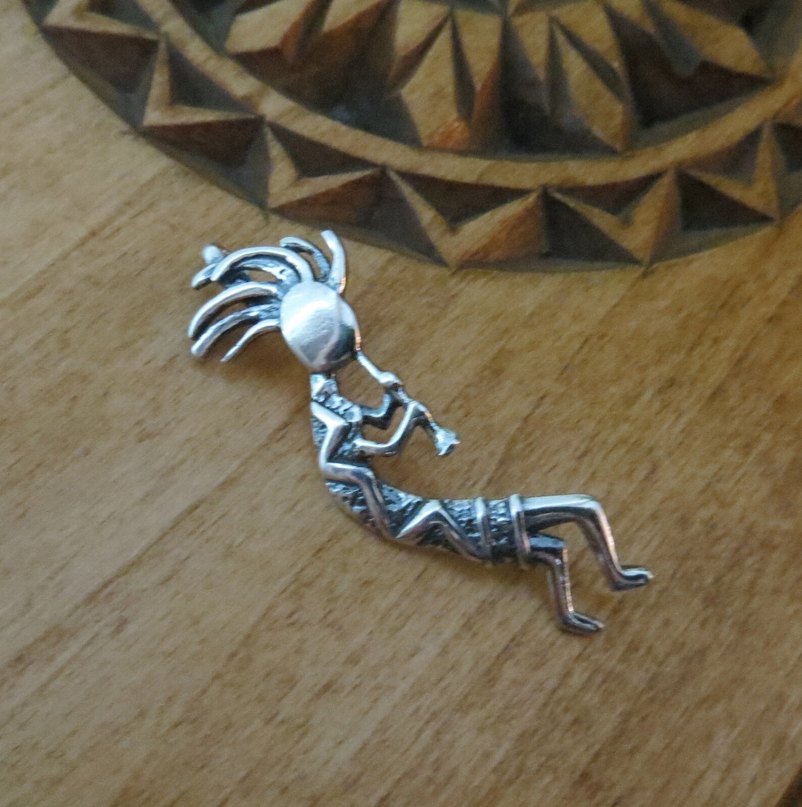 Solid 925 Sterling Silver Kokopelli Flute Player Good Luck Etsy