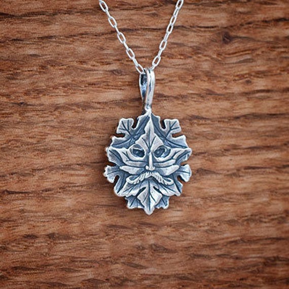 Sterling Silver Green Man My Original Pendant Necklace Chain Image 0