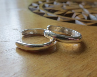 Solid 925 Sterling Silver Shiny Smooth Stackable Adjustable Toe Ring - Handmade here in the USA