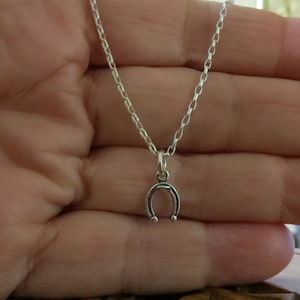 Solid 925 Sterling Silver - Teeny Tiny Horse Shoe Charm Necklace  or Earrings - Handmade here in the USA - Chains are Optional -