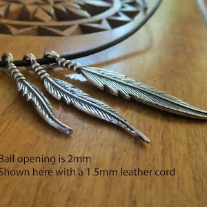 Solid 925 Sterling Silver Double sided Small, Medium or Large Eagle Raven Bird Feathers Charms