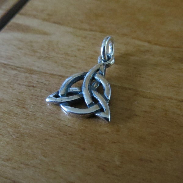 Solid 925 Sterling Silver- Made in the USA- Triquetra Trinity Celtic Knot Charm Necklace Earrings - Chain Optional