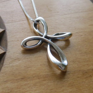 Solid 925 Sterling Silver  Celtic Infinity Cross Necklace Pendant - Chains are Optional- Handcast in the USA