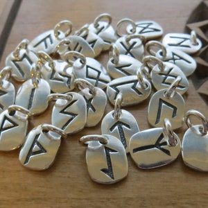 Solid 925 Sterling Silver My Original Set of the Elder Futhark Viking Nordic Runes - Small Charms or Pendants - Handmade here in the USA