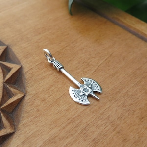 Solid 925 Sterling Silver  Labrys Small Double Sided - Earrings Charm or Necklace - Handmade in the USA - Chains are Optional