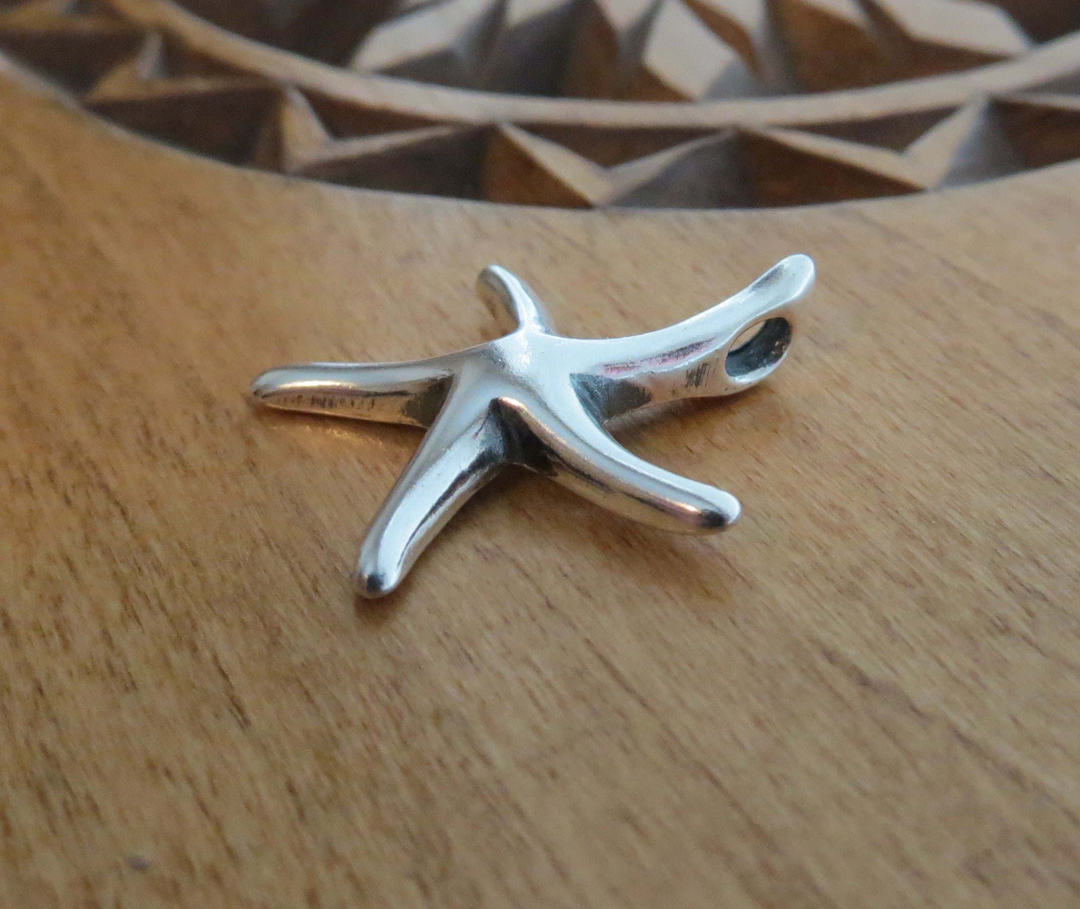 Solid 925 Sterling Silver Starfish Sea Star Pendant Necklace - Handmade ...