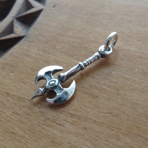Solid 925 Sterling Silver Labrys Axe Double sided small Charm Necklace Earrings - Handmade here in the USA - Chains are Optional
