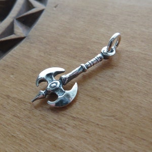 Solid 925 Sterling Silver Labrys Axe Double sided small Charm Necklace Earrings - Chains are Optional- Handcast in the USA