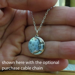 Solid 925 Sterling Silver Vintage Style Moon and Stars Necklace, Charm or Earrings - Handmade here in the USA - Chains are Optional
