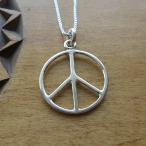 Solid 925 Sterling Silver Peace Sign Necklace Pendant or Earrings - Handmade here in the USA - Chains are an Optional Purchase