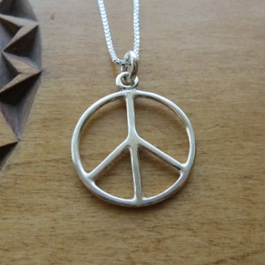 Solid 925 Sterling Silver 1960's Hippy Peace Sign Necklace Pendant or Peace sign Earrings - Chains are Optional- Handcast in the USA