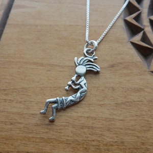 Solid 925 Sterling Silver Double Sided Kokopelli Charm, Pendant Necklace or Earrings  - Chains are Optional- made in the USA