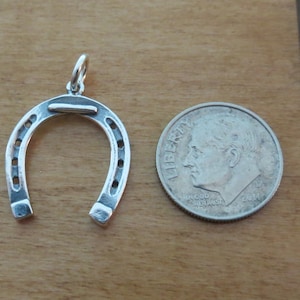 Solid 925 Sterling Silver Lucky Horseshoe Pendant Necklace or Earrings - Handmade here in the USA - Chains Optional
