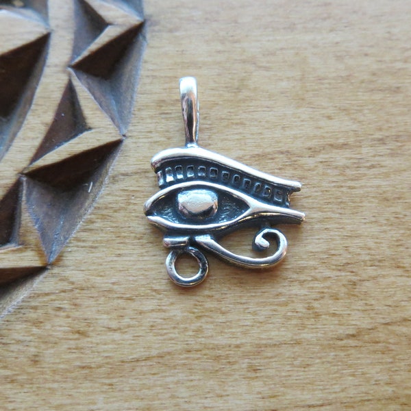 Solid 925 Sterling Silver Eye of Ra  Horus Pendant  Charm Necklace - Chains are Optional