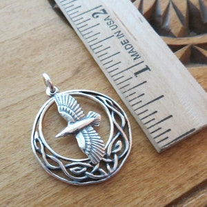 925 Solid Sterling Silver Raven and Celtic Moon My Originals Pendant or Earrings or Set  - Chain Optional