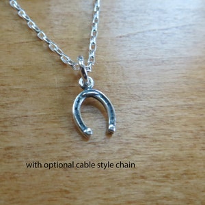 925 STERLING SILVER - Teeny Tiny Horse Shoe Charm Necklace  or Earrings - Chain Optional