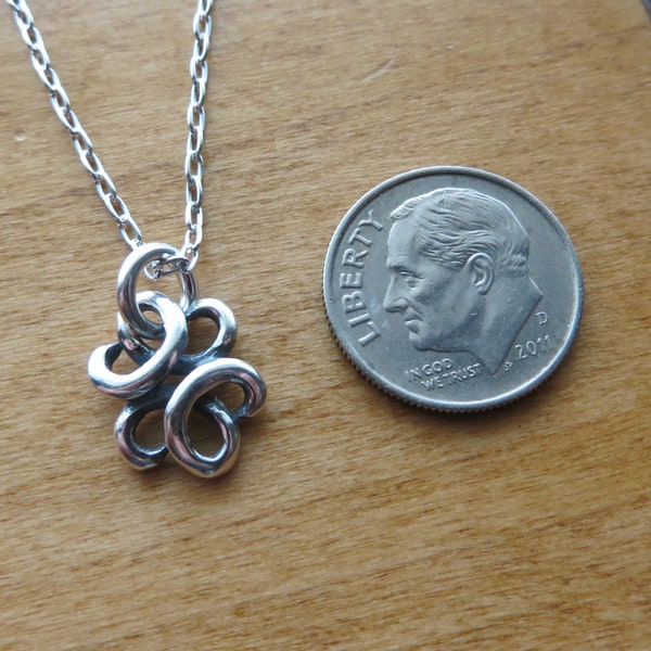 Solid 925 Hand Cast Sterling Silver Tribal Style Celtic Love Knot Charm Necklace or Earrings - Chains are Optional