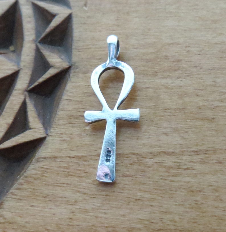 Solid 925 Sterling Silver Little Egyptian Ankh Cross Pendant Necklace