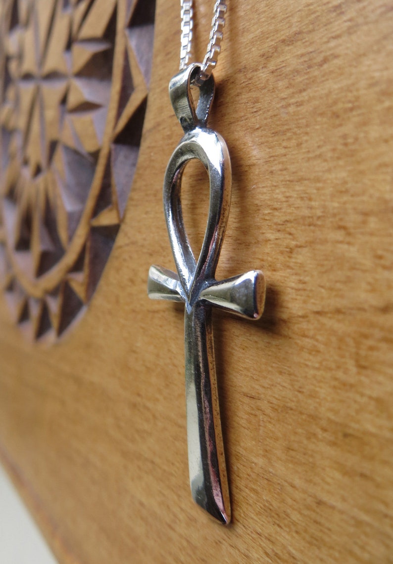 Chain Optional STERLING SILVER Simple Ankh Pendant Necklace