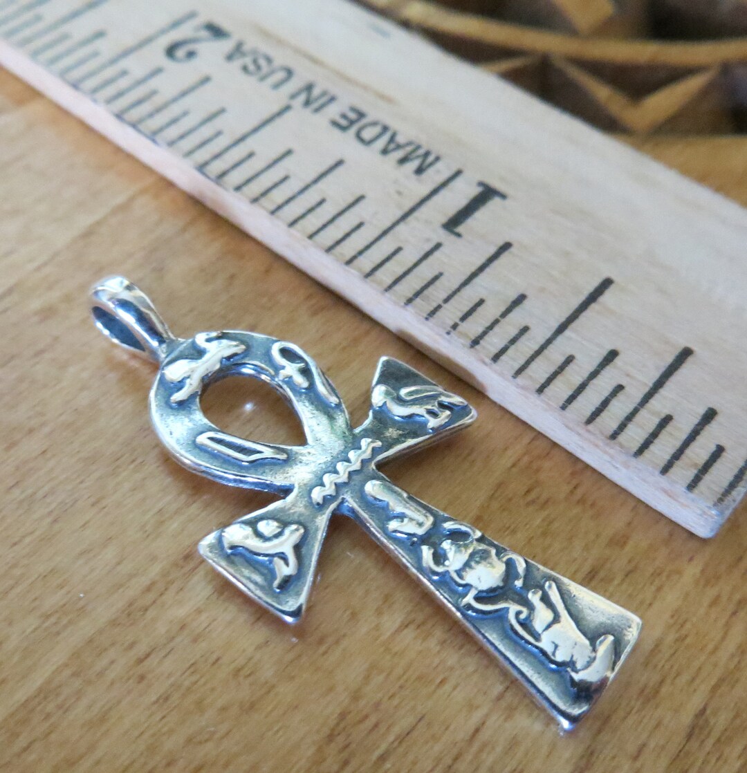 Pendentif Ancien Ankh égyptien En Argent - Poinçon 5 (38 Mm) - Occasion