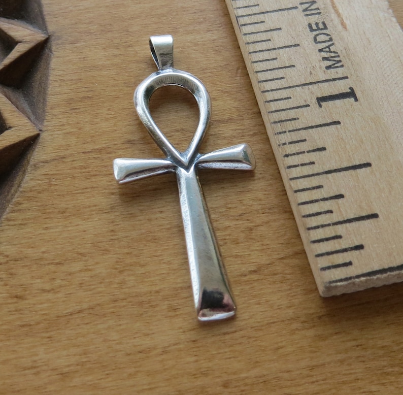 Chain Optional STERLING SILVER Simple Ankh Pendant Necklace