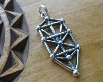 Solid 925 Sterling Silver Kaballah Tree of Life Sephiroth - Kabbalah Pendant Necklace - Handmade USA