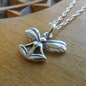 Solid 925 STERLING SILVER- Sweet Yoga Fairy Pendant Necklace or Earrings - Chains are Optional