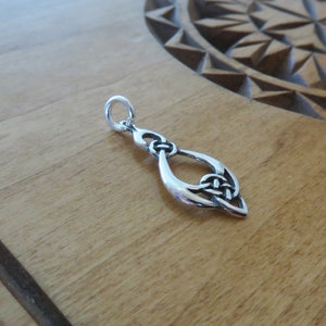 Solid 925 Sterling Silver Celtic Love Knot Charm or Earrings - Chain Optional