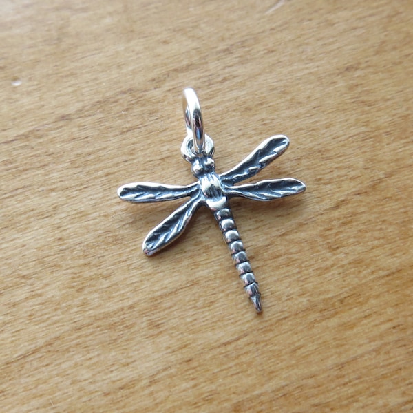 Solid 925 Sterling Silver Tiny Dragonfly - Charm and or Earrings - Handmade here in the USA