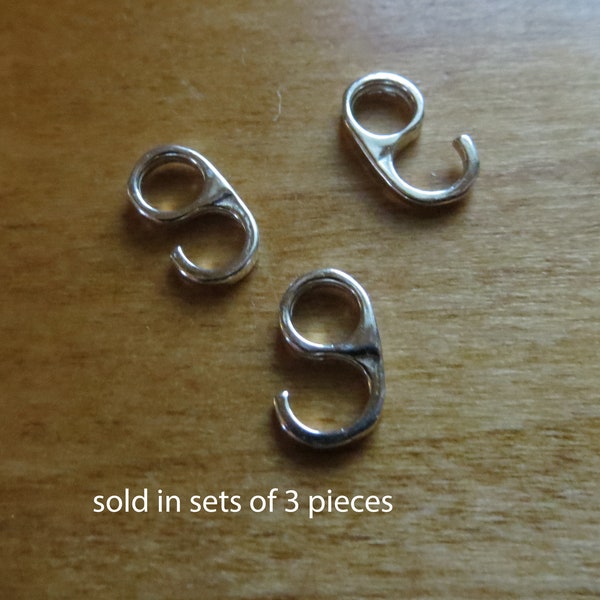 Solid 925 Sterling Silver pendant or charm bail - jewelry DIY components (sold in sets of 3, 6, 9, or 12)