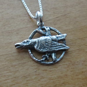 Small 925 Sterling Silver Raven Full Moon Charm or Earrings - Handmade in the USA - Chains are Optional